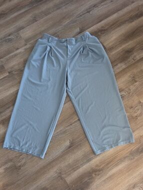 HALARA L/XL Light Blue Wide-Leg Cropped Pants